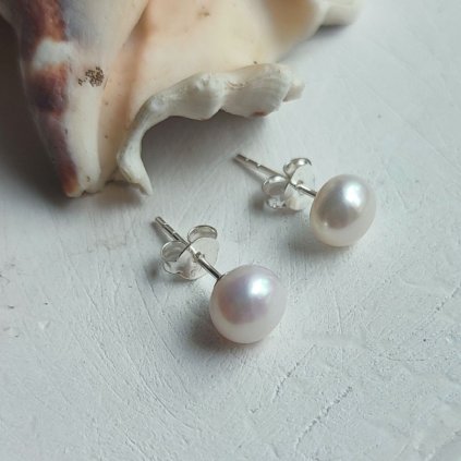 Stříbrné náušnice perly AAA kvalita sladkovodní