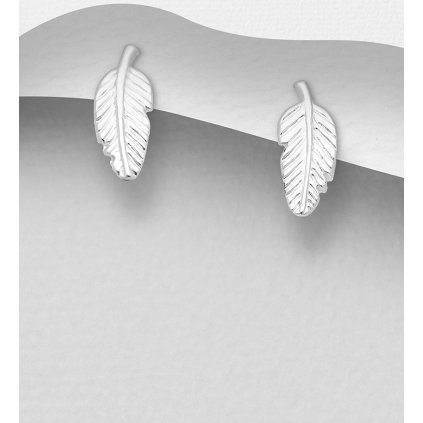 Wholesale Sterling Silver Leaf Push Back Earrings 106640