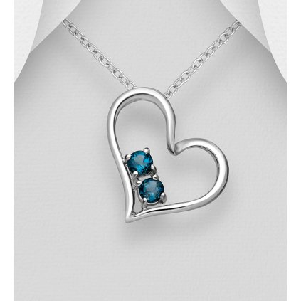 Přívěsek srdíčko topaz. Londýnský topaz. Ženskost.