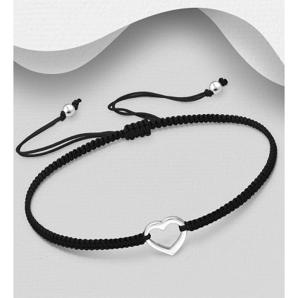 Wholesale Sterling Silver Heart Adjustable Thread Bracelet 168713