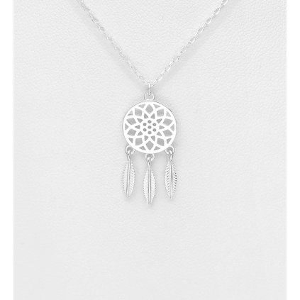 Lapač snů stříbrný náhrdelník