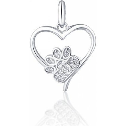 Stříbrný přívěsek srdce a tlapka