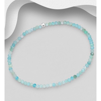 Elastický náramek s přírodním amazonitem