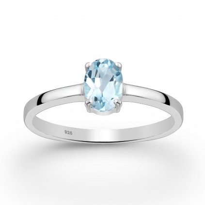 Exlusive kolekce stříbrný prsten Modrý Topaz