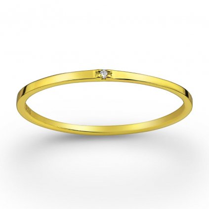 Stříbrný prsten pozlacený 18 karátovým zlatem a zirkonem plochý najdi svůj střed