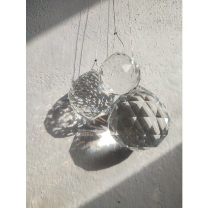 Feng Shui světýlko, VELKÁ křišťálová koule EXTRA fazety, 5cm