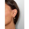 Záušnice/ear cuff z chirurgické pozlacené oceli, green