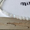 Měsíční kámen, stříbrný elastický náramek s pravým minerálem AG 925 ≤ 2,3 g