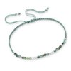 Stříbrný náramek africký tyrkys. Nastavitelný. Šňůrový.