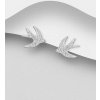 Wholesale Sterling Silver Bird Push Back Earrings Decorated 202071