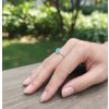 Stříbrný prsten s modrozeleným chalcedonem AG 925 ≤ 1,5 g