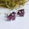 Rhodolit stříbrné náušnice (rubín) (2)