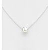 Minimalistický stříbrný náhrdelník 4-5mm říční perla AG 925 ≤ 1,3 g