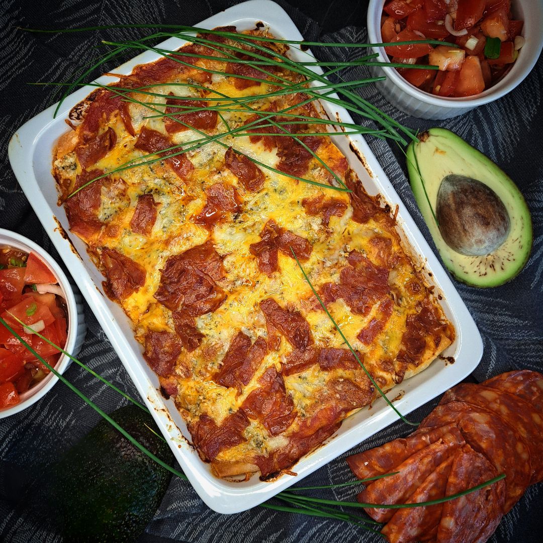 Enchiladas con pollo s CHORIZEM z PRŠUTÉRIE®