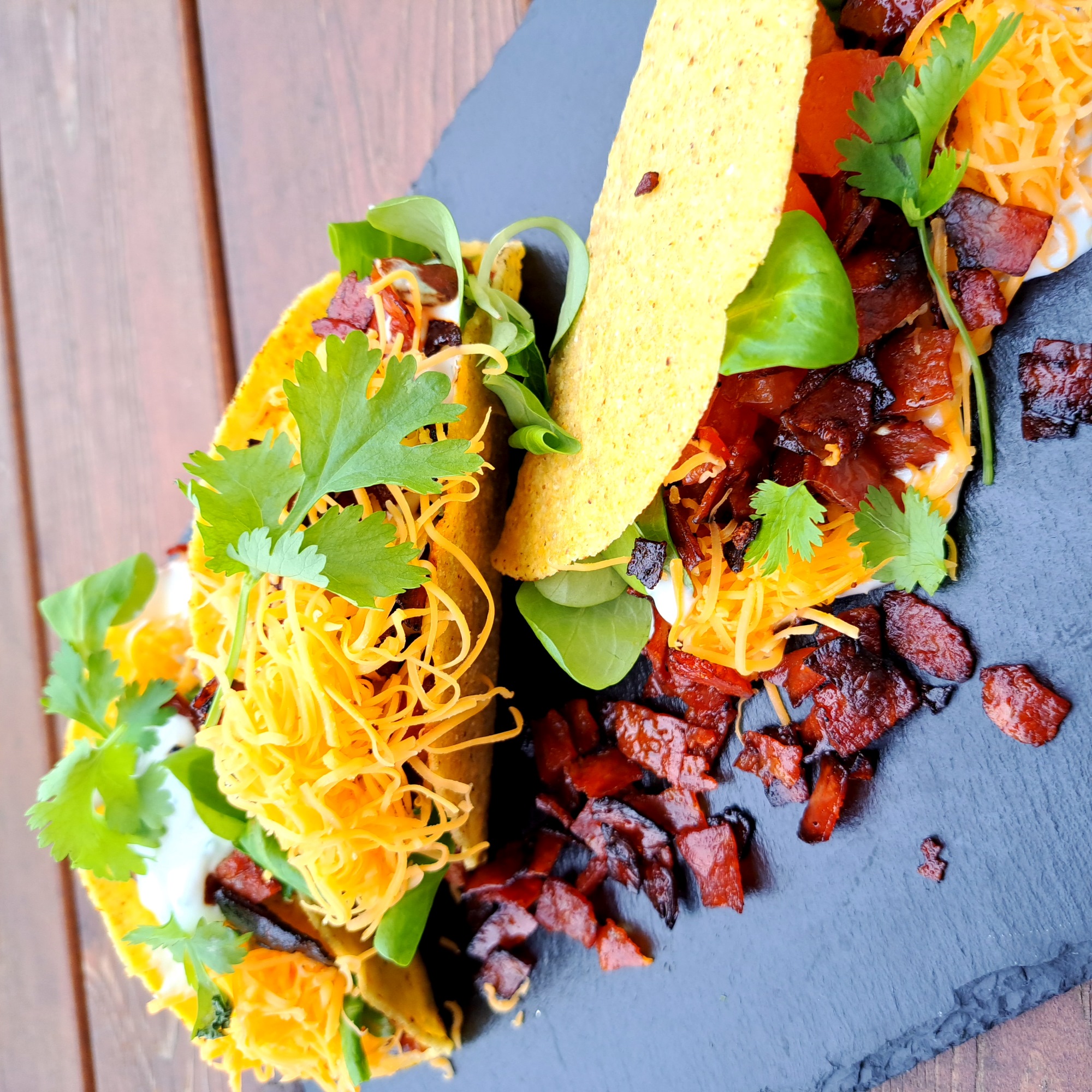 Tacos s praženým chorizem a mletým masem