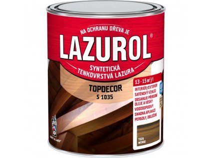 LAZUROL TOPDECOR S1035/T026 na dřevo, interiér a exteriér, wenge, 750ml