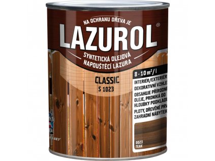 LAZUROL S1023/0023 Classic na dřevo, interiér a exteriér, teak, 750 ml
