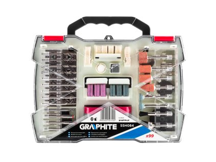GRAPHITE sada nástrojů pro minibrusky, 99ks v kufru