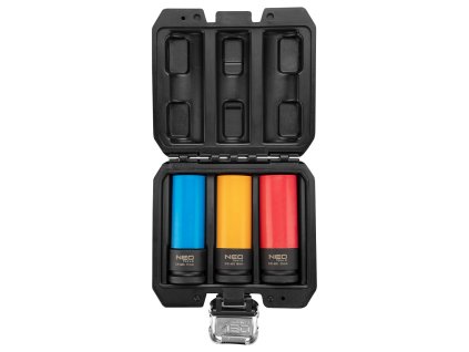 NEO TOOLS Sada gola hlavic na kola s ochranou - 1/2", 3 ks(17, 19, 21mm),12-350
