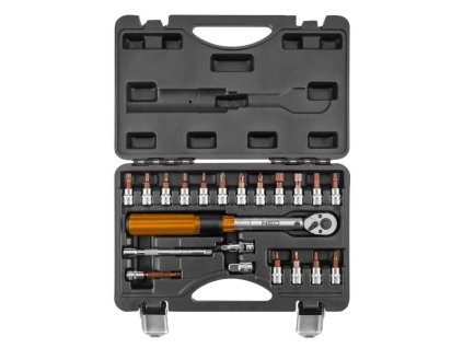 NEO TOOLS Sada momentového klíče a nástavců, 1/4", 21dílů, 08-821