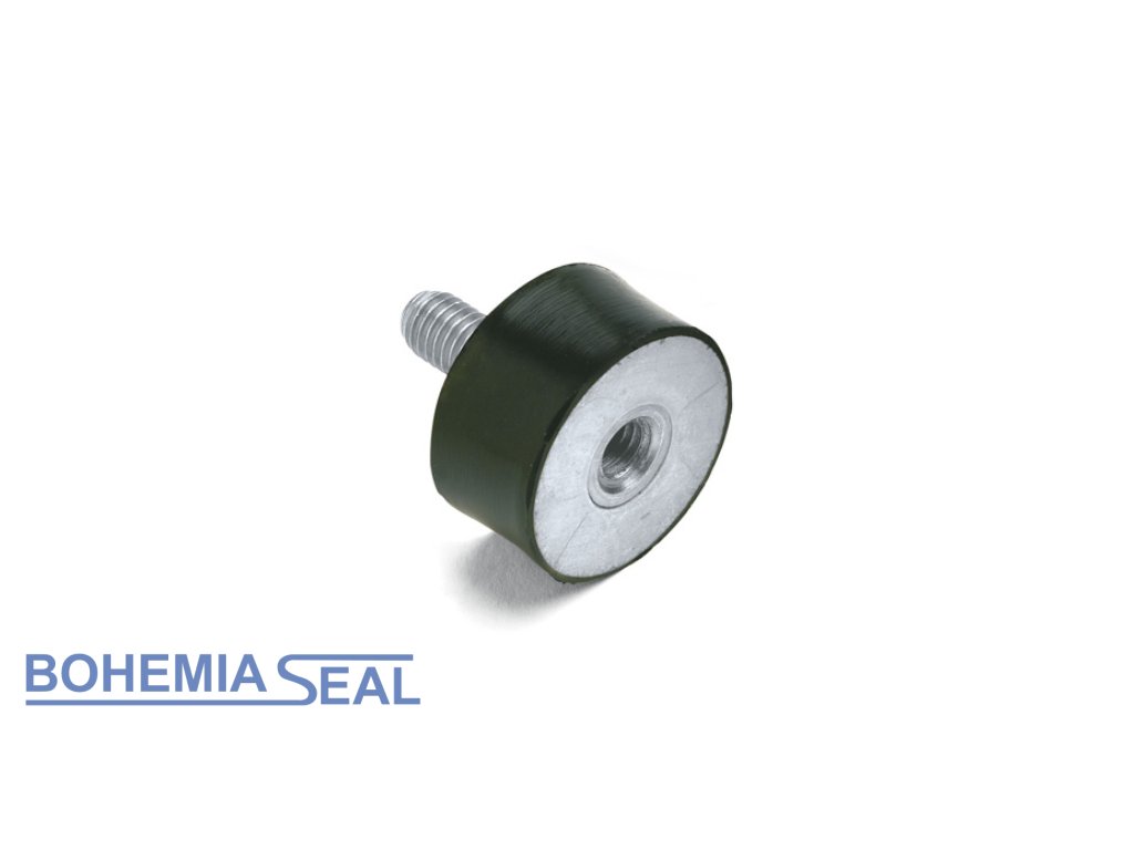 Cylindrical silent block TYPE 2 (screw - nut) diameter 25mm / height 30mm, M6x18, GeTech