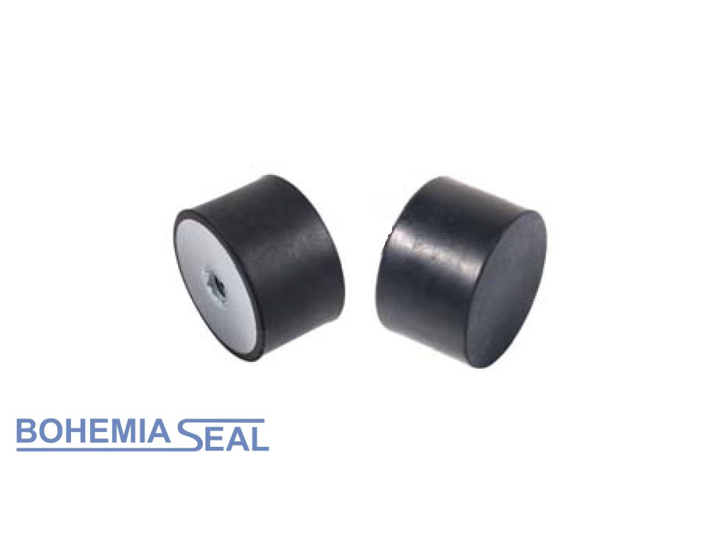 Cylindrical silent block TYPE 5 (nut - rubber) diameter 40mm / height 20mm,  M8, BAK - Bohemia Seal s.r.o.