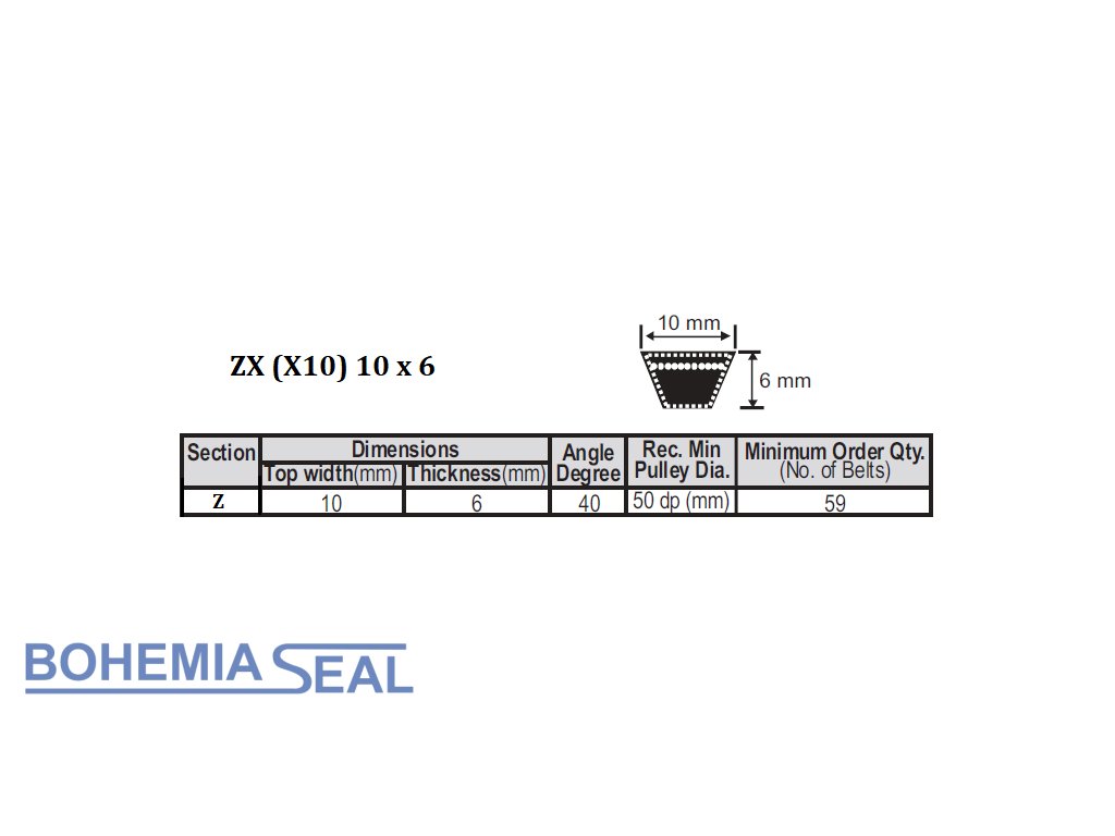 V-belt (ZX 43) ZX / X10 x 1092 Li, 1114 Lw, PIX | Bohemia Seal V-belt (ZX 43) ZX / X10 x 1092 Li, 1114 Lw, PIX | Bohemia Seal