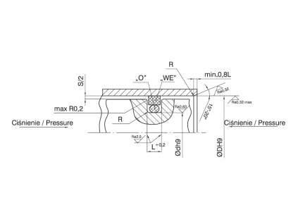 Double acting piston seal 18 x 12,8 x 2,2 OW1 PTFE / NBR , INCO