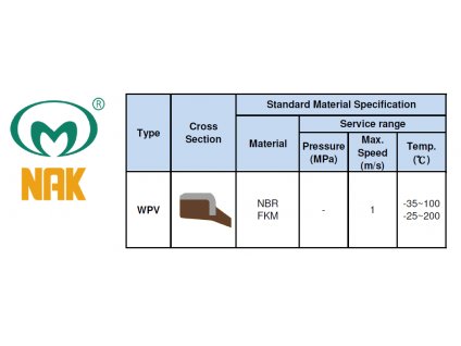 Stírací kroužek s kovem 38 x 48 x 10 / 7 WPV NBR+STEEL NAK