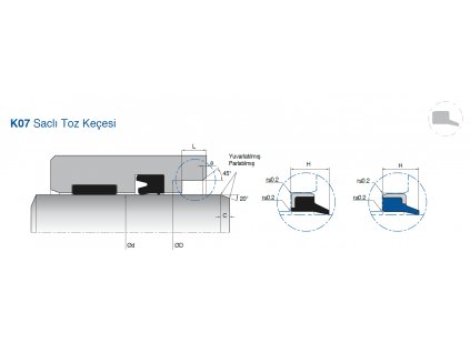 Stírací kroužek s kovem 80 x 90 x 10 / 7 K07 FPM+OCEL (=AS=AM43) KASTAS