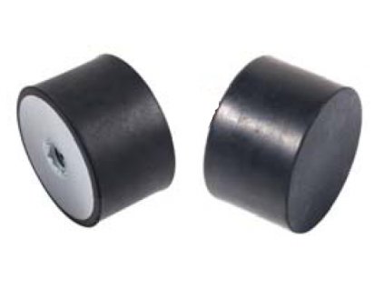 Cylindrical silent block TYPE 5 (nut - rubber) diameter 20mm / height 25mm, M6, BAK