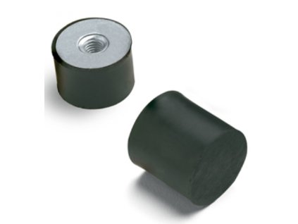 Cylindrical silent block TYPE 5 (nut - rubber) diameter 25mm / height 20mm, M6, GeTech