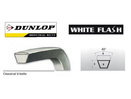 Klínový řemen 8 , Dunlop White Flash