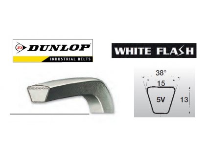 Klínový řemen 5V 500 / 15N x 1270 La, Dunlop White Flash