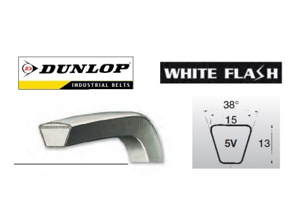 Klínový řemen 5V 950 / 15N x 2413 La, Dunlop White Flash