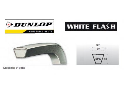 Klínový řemen SPC 21 x 9800 Lw, 9830 La, Dunlop White Flash