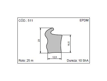 Pryžový profil pro automobilový průmysl mikroporézní do 14 cm (cena za 1 metr) (Typ Pryžový profil pro automobilový průmysl mikroporézní EPDM  14 x 19,5 cm (cena za 1 metr))