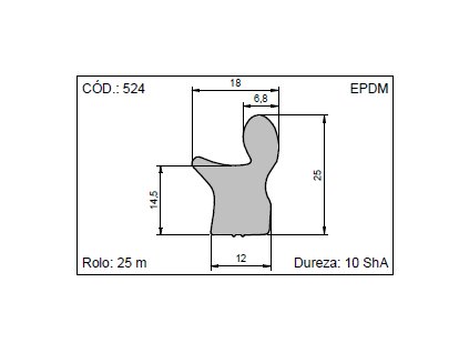 Pryžový profil pro automobilový průmysl mikroporézní 17 - 18 cm (cena za 1 metr) (Typ Pryžový profil pro automobilový průmysl mikroporézní EPDM 17,5 x 28 cm (cena za 1 metr))
