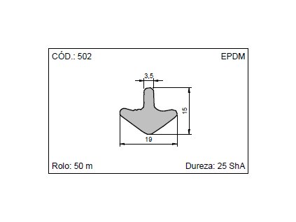 Pryžový profil pro automobilový průmysl mikroporézní 19 - 21 cm (cena za 1 metr) (Typ Pryžový profil pro automobilový průmysl mikroporézní EPDM 19 x 16 cm (cena za 1 metr))