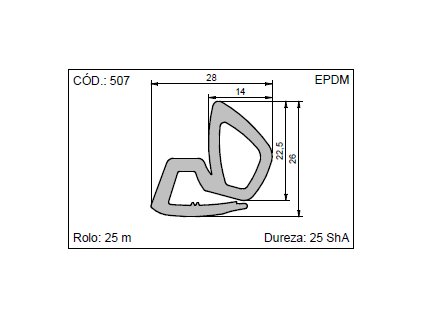 Pryžový profil pro automobilový průmysl mikroporézní 26 - 30 cm (cena za 1 metr) (Typ Pryžový profil pro automobilový průmysl mikroporézní EPDM 30 x 16,5 cm (cena za 1 metr))