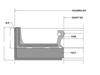 Simmering COMBI 50 x 65 x 10 FELT - NBR (KOMBI NBR)