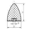 Bumper damper KP-E diameter 20mm / height 24mm, M6