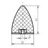 Bumper damper KP-E diameter 35mm / height 40mm, M8