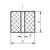 Through-hole damper GP, diameters 50 / 20mm, height 15mm