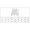 Trapezoidal profile, dimensions 2 x 4 x 6mm, material Silicone 60 Shore A white