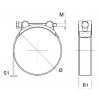 Hose clamp  maxillary ROBUST 149-161/26 W2 (stainless steel tape AISI 430, galvanized lock), GeTech C149