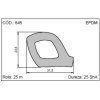 Pryžový profil pro dodávky mikroporézní (cena za 1 metr) (Typ Pryžový profil pro dodávky mikroporézní EPDM 27 x 18,5 cm (cena za 1 metr))