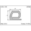 Pryžový profil pro dodávky mikroporézní (cena za 1 metr) (Typ Pryžový profil pro dodávky mikroporézní EPDM 27 x 18,5 cm (cena za 1 metr))