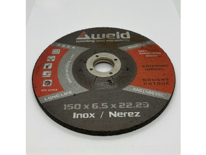 10 ks BRUSNÝ KOTOUČ AWELD GW 150X6,5X22,23 MM, NEREZ
