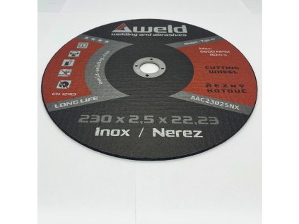 10 ks ŘEZNÝ KOTOUČ AWELD CW 230X2,5X22,23 MM, NEREZ